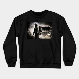 Fireman in action Crewneck Sweatshirt